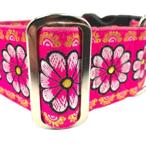 Think Pink | 2" Extra Wide Heavy Duty Satin Lined Regular or Metal Buckle Dog Collar for Large or Giant Breed Dog. .