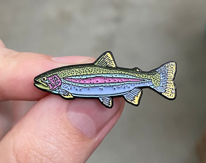 Rainbow Trout Enamel Pin Quality Soft Enamel Pin Pin on Etsy