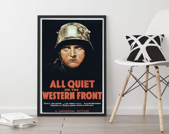 All Quiet on the Western Front Movie Poster: 1930s War Film Art