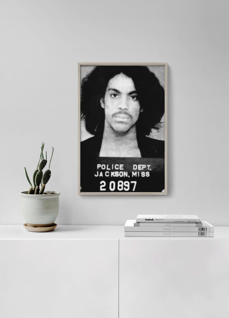 Prince Mugshot Print | Celebrity & Musician Quality Art Prints image 1