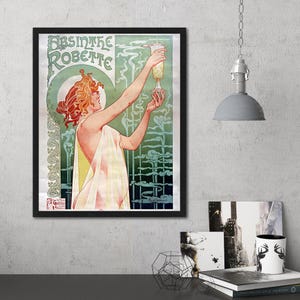Vintage Absinthe Poster Reproduction: 1896 Art Nouveau Print