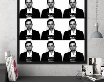 Johnny Cash Mugshot Art Print | Square Pop Art Poster