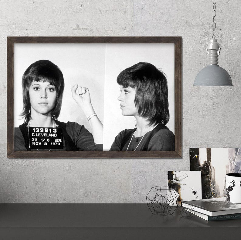 Jane Fonda Mugshot Print | Celebrity, Famous, and Musician Mug Shot Quality Art Prints & Posters image 1