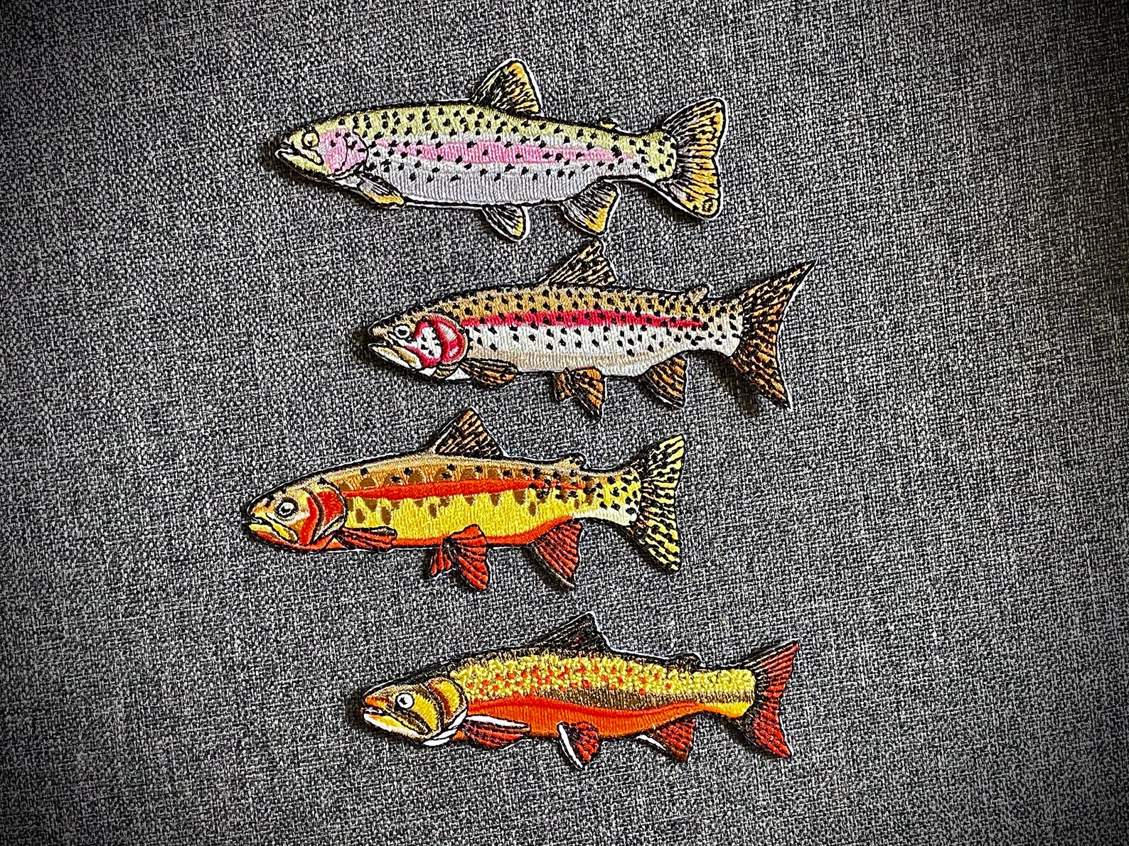 Trout Patch Set of Four Rainbow Trout x2 Brook Trout Etsy