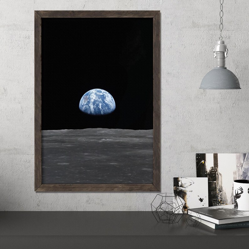 Earth From Moon Apollo 11 Mission Print | 1969 Space Art - Etsy