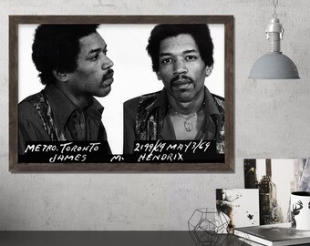 Celebrity Picture Poster Art Framed Print Jimi Hendrix Police Mugshots 1969 Celebrity Picture Poster Art Framed Print Jimi Hendrix Police Mugshots 1969