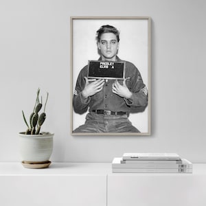 Elvis Presley Mugshot Print | Celebrity Musician Wall Art | Famous Mug Shot Quality Prints & Posters