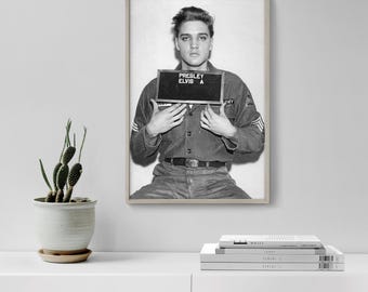 Elvis Presley Mugshot Print | Celebrity Musician Wall Art | Famous Mug Shot Quality Prints & Posters