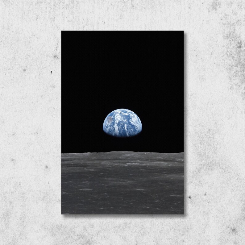 Earth From Moon Apollo 11 Mission Print | 1969 Space Art - Etsy