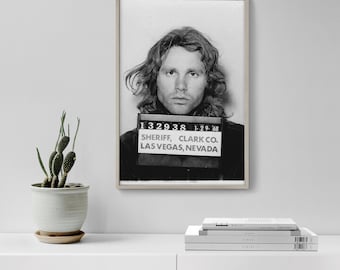 Jim Morrison Mugshot Print | Celebrity Musician Quality Art Print