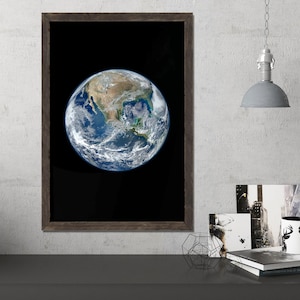 Earth from Space Giclee Print, Earth Poster, Space Art, Space Print, Space Poster, Planet Earth Print, Earth Wall Art, Earth Wall Decor