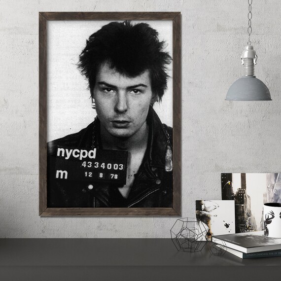 Sid Vicious Mugshot Print Single, Sex Pistols, Sid and Nancy, Celebrity Mug...