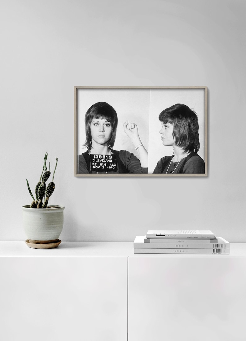 Jane Fonda Mugshot Print | Celebrity, Famous, and Musician Mug Shot Quality Art Prints & Posters image 2