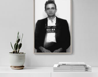 Johnny Cash Mugshot Print: Vintage Music Poster, Archival Matte