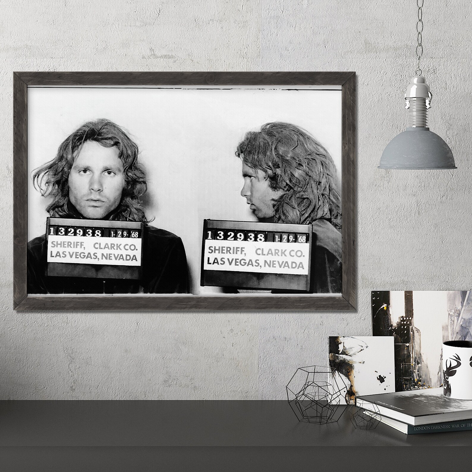 Jim Morrison Mugshot Print Jim Morrison Art Vintage Wall image 1.