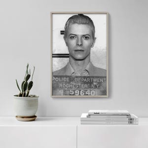 David Bowie Mugshot Print | Celebrity Musician Art Print