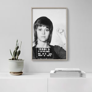 Jane Fonda Mugshot Print | Celebrity Art Poster