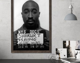 Tupac Mugshot Print | Celebrity, Famous, and Musician Mug Shot Quality Art Prints & Posters