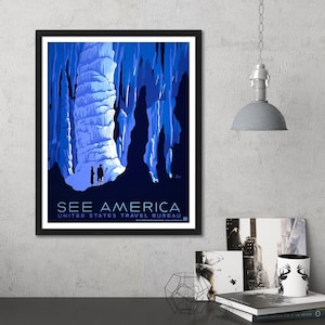 Vintage See America Travel Bureau WPA Poster, Retro WPA Poster, WPA Art, wpa print, Travel Bureau Poster, Wilelife Poster, wpa park