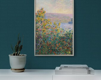 Van Gogh Flower Beds at Vétheuil Print | Fine Art Reproduction