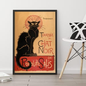 Chat Noir Vintage Poster: French Black Cat Art Print