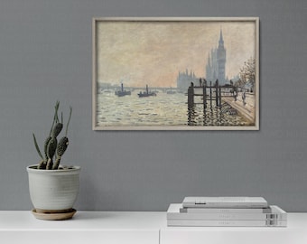 Monet The Thames below Westminster Art Print | Canvas, Fine Art Prints & Poster Reproductions