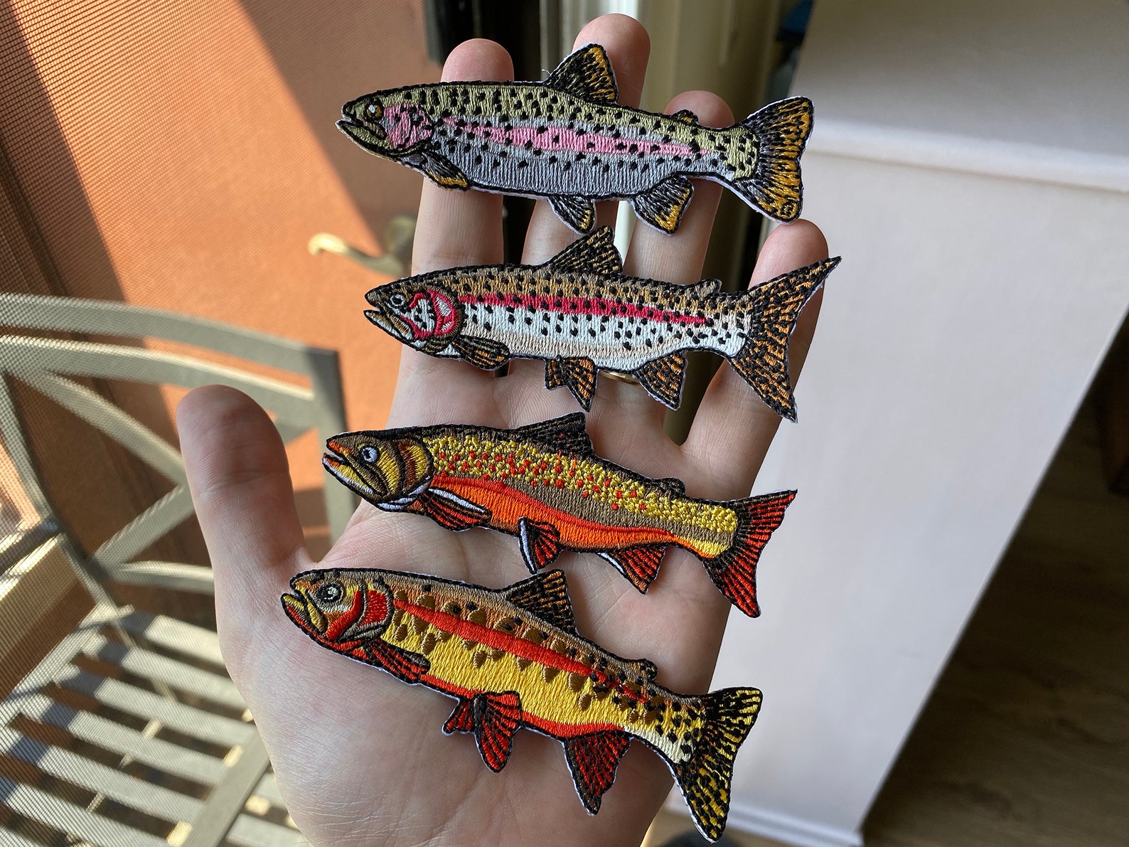 Trout Patch Set of Four Rainbow Trout x2 Brook Trout Etsy