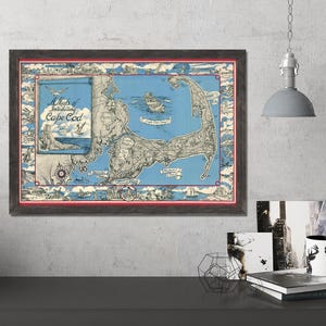 Cape Cod Map Print: Vintage New England Wall Art