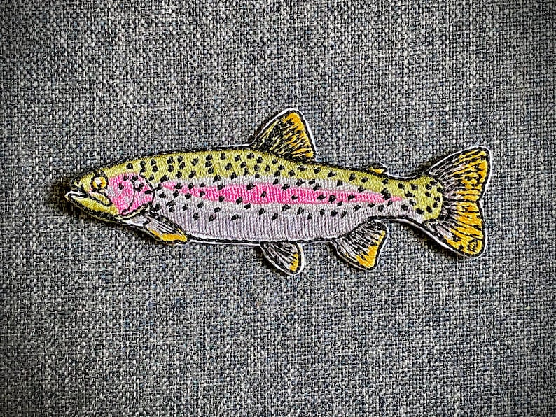 Rainbow Trout Patch Patches for Jackets Fishing Patch Fly Etsy