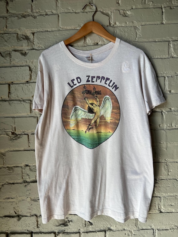 LED ZEPPELIN  Tシャツ1975  ビンテージ SWAN SONG Vintage 70's Led Zeppelin Swan Song T-Shirt – Afterlife Boutique