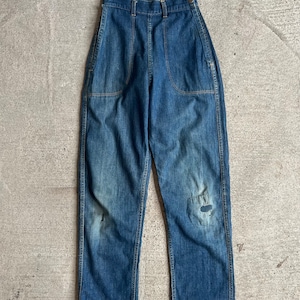 24&quot; Waist, 1950s Denim Side Zip Jeans, Workwear, Womens, O