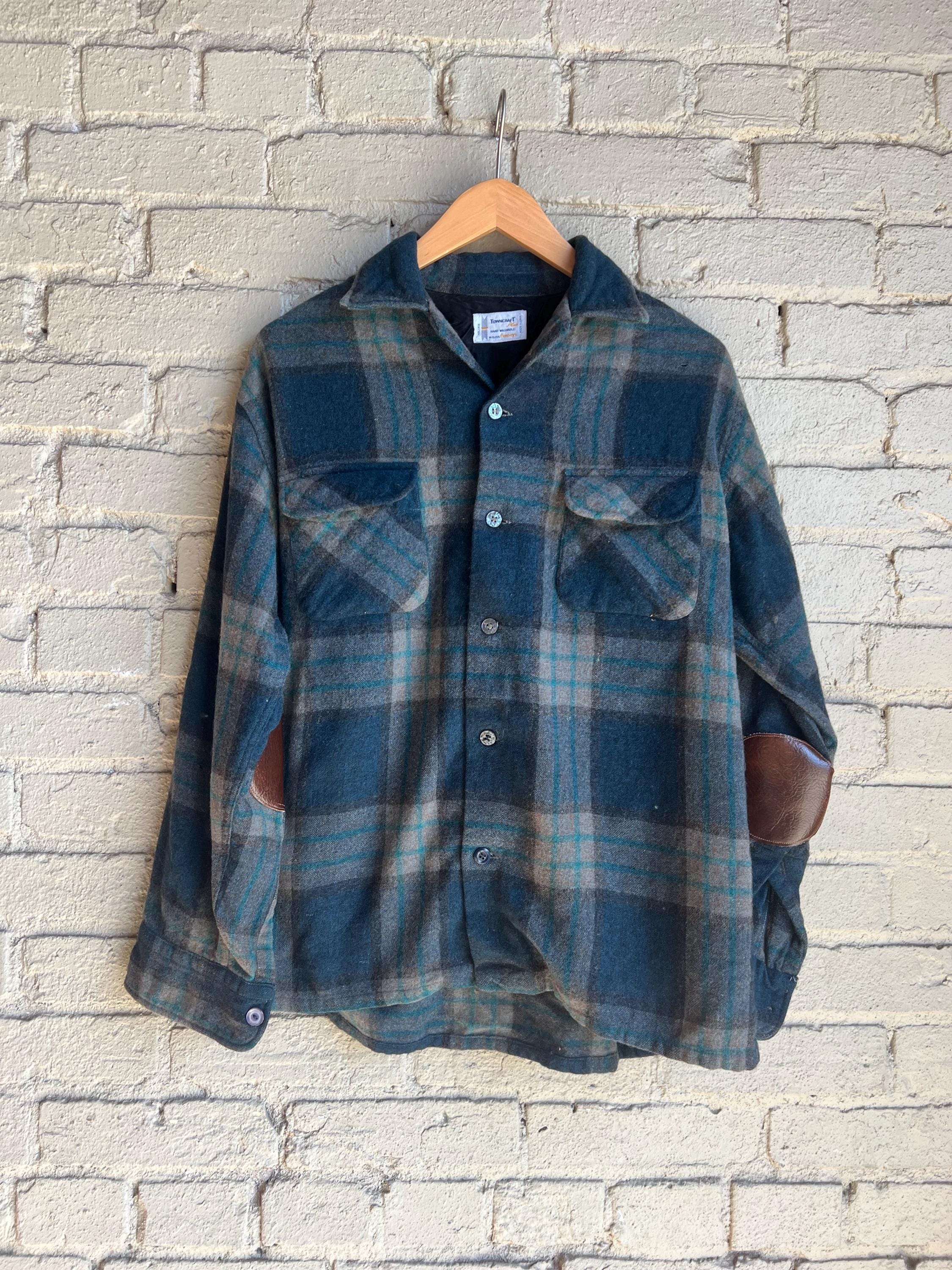 Vintage 1960s 1970s Towncraft by Penneys Wool Flannel Shirt, as Is