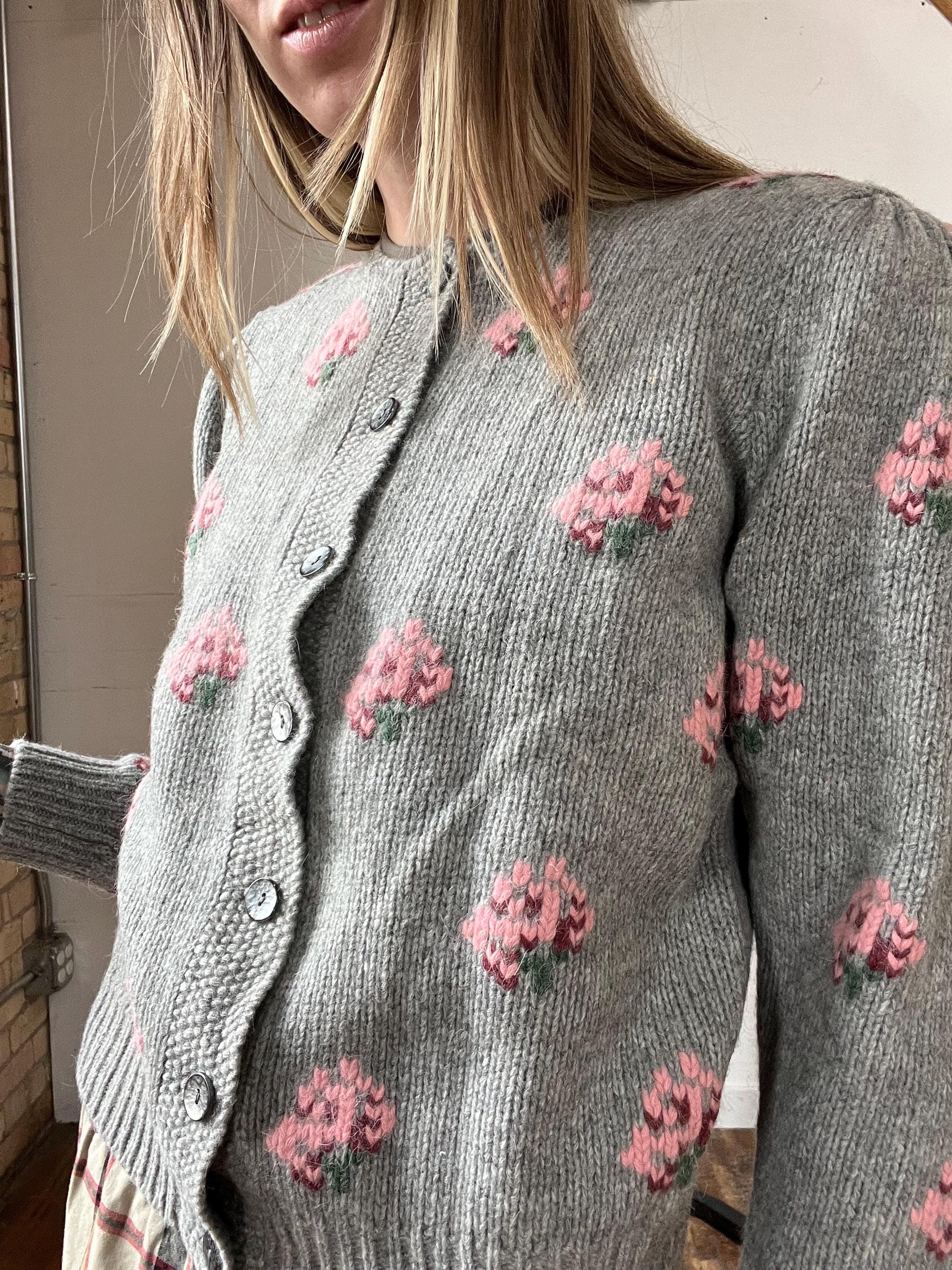 Med, Deadstock 1980s 1990s Herman Geist Flower Cardigan