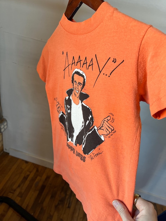 Vintage 1970s Kids Fonzie Happy Days Orange T-shirt, Cotton, D - Etsy