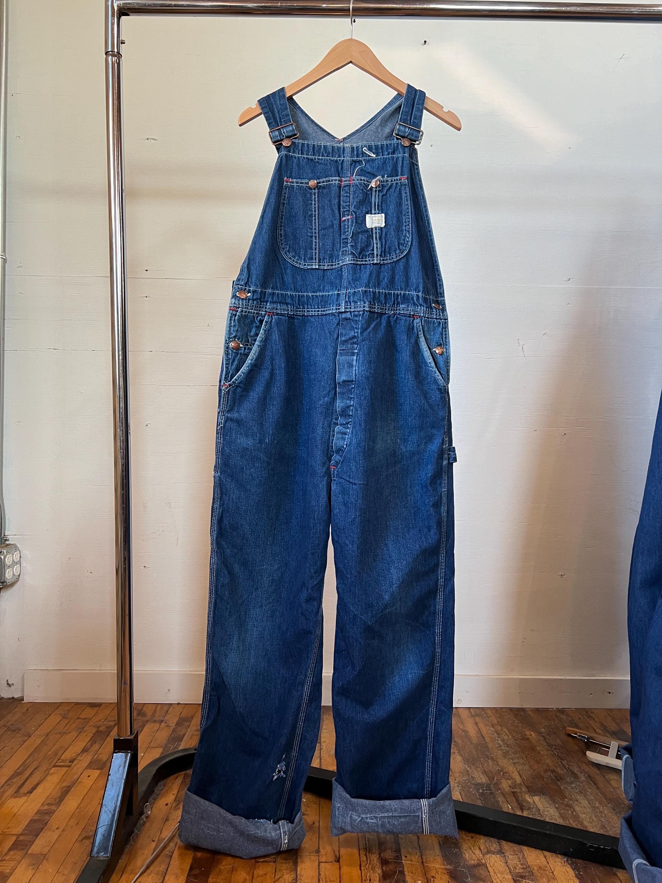 34” Waist, Vintage 1970s Big Mac Denim Overalls, Workwear - Etsy