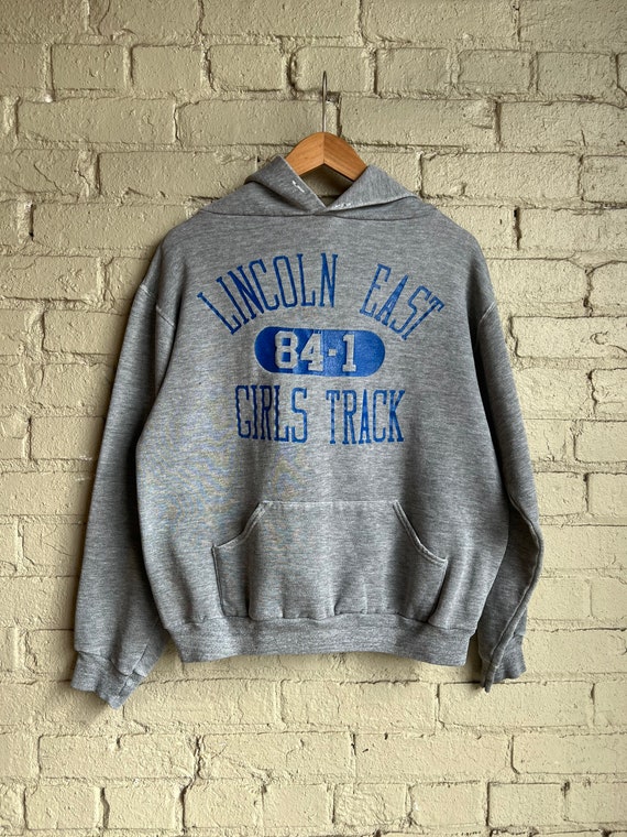 Vintage Lincoln East Girls Track Hooded Sweatshir… - image 1