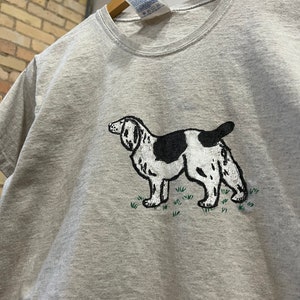 Sm Med / 1990s Hand Painted Dog T-shirt / Cute - E