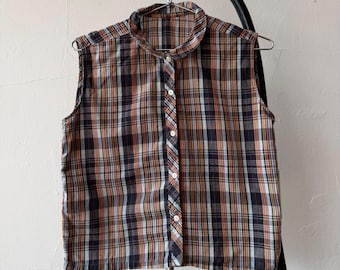 Vintage 1950s Penneys Towncraft Brown Rayon Loop Collar Shirt