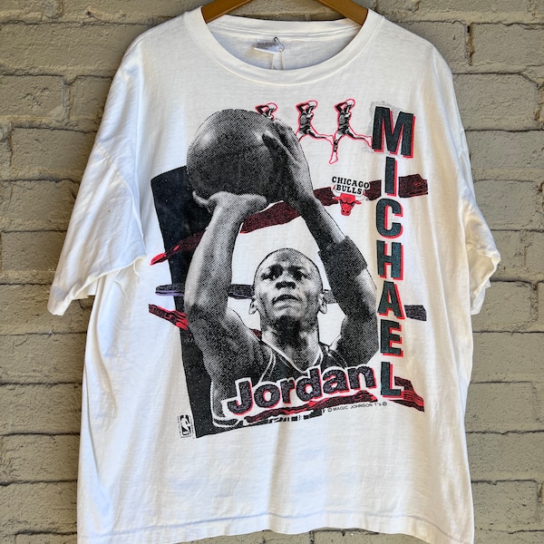 XL, 1990s Magic Johnson Ts Michael Jordan T Shirt, NBA