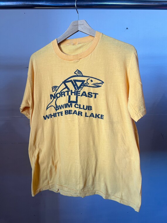 Med, 1970s NE Swim Club T-shirt, Minnesota, Yello… - image 2