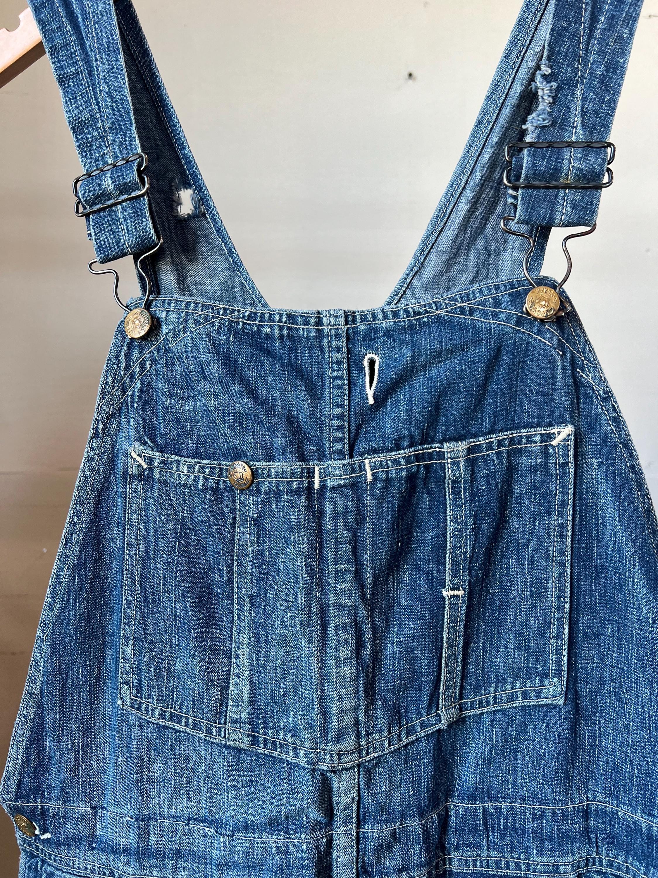 33 Waist, 1940s CROWN Denim Overalls, Workwear Patchwork, Sanforized - Etsy 33 Waist, 1940s CROWN Denim Overalls, Workwear Patchwork, Sanforized - Etsy