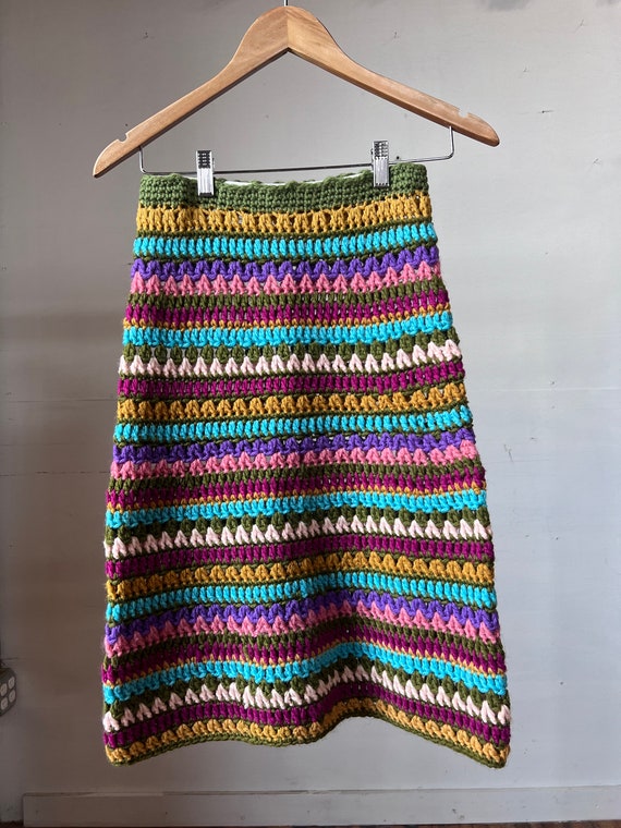 Sm, 1970s Crochet Skirt / Top, Elastic, Vintage -… - image 2