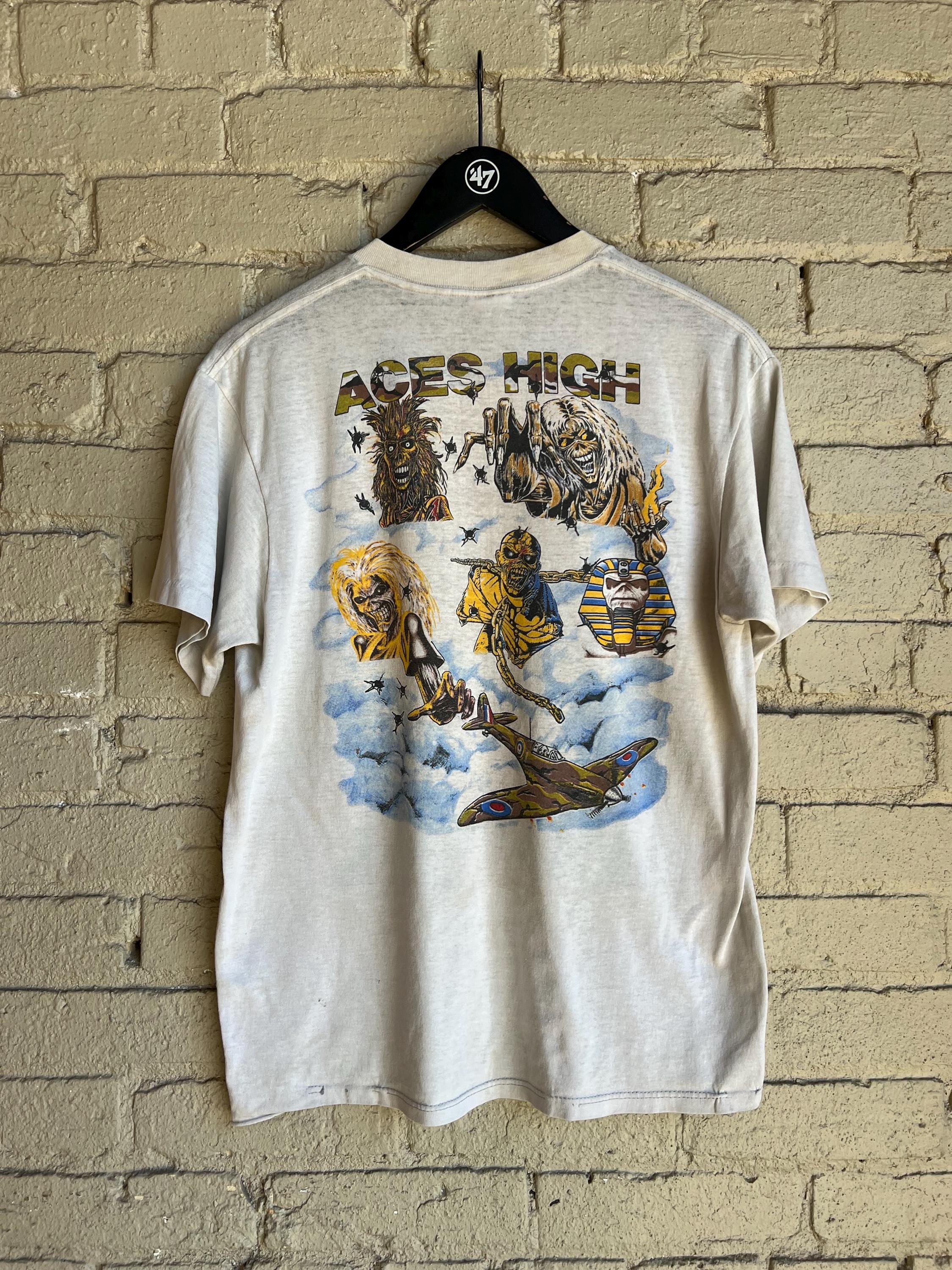 M L, Vintage 1984 Iron Maiden Aces High T-shirt, 1980s, Rock - Etsy
