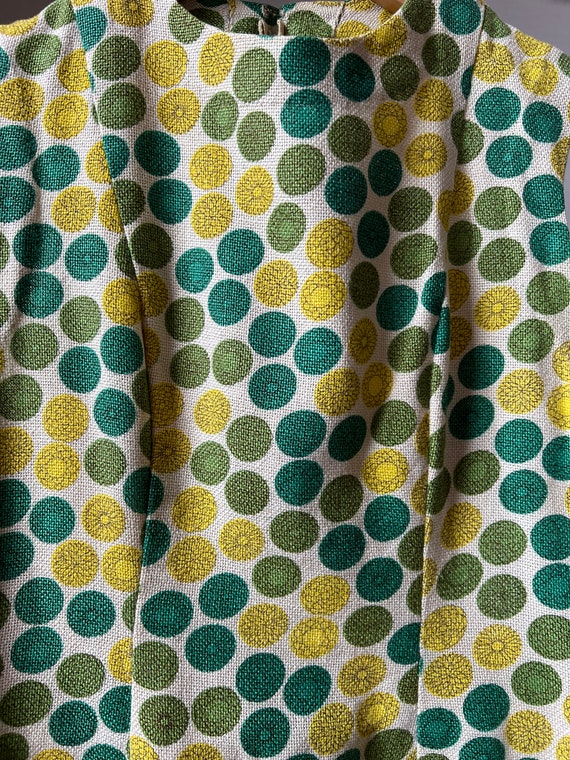 XS SM, 1960s Mod Dress, Yellow Green, Cute, Summer - image 2