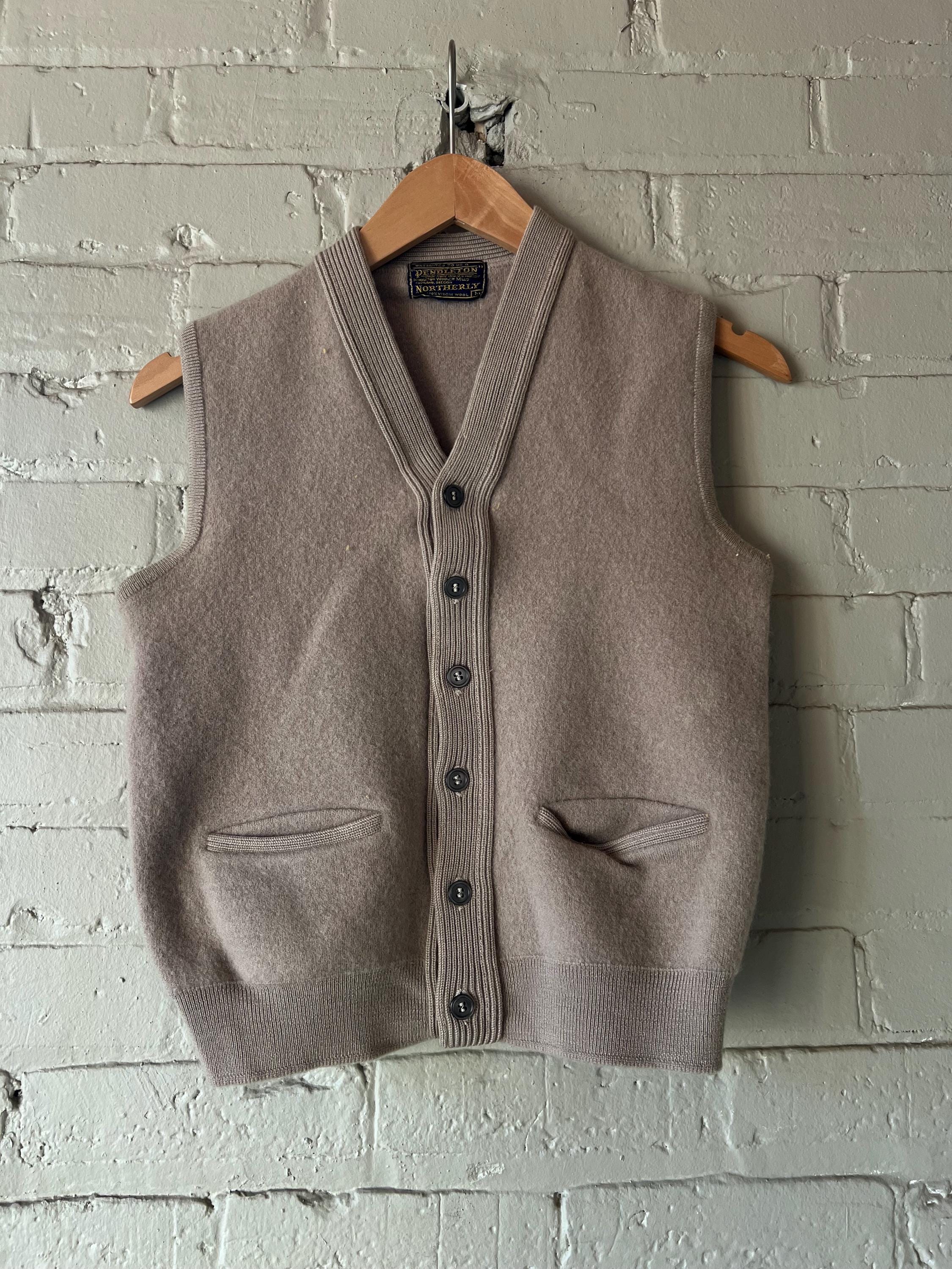 Vintage Khaki Wool Pendleton Sweater Vest, Shrunken - Etsy Australia