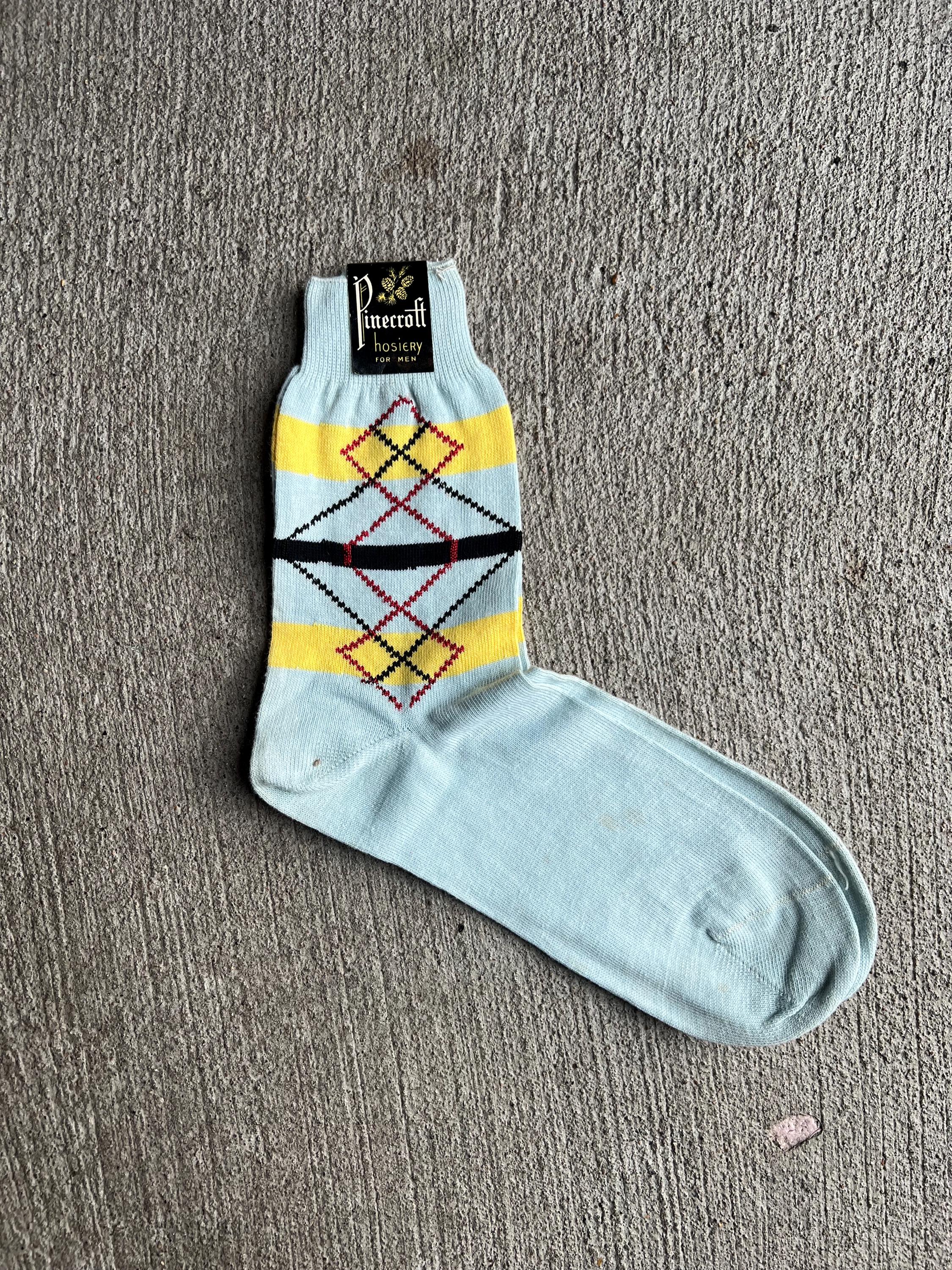 Deadstock 1950s Pinecroft Cotton Rayon Socks, Blue, Menswear - Etsy