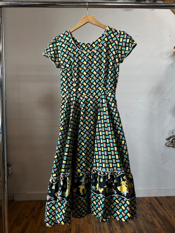Small 1950s Square Dance Rockabilly Western Dress Novelty Print Womens K Etsy Ireland