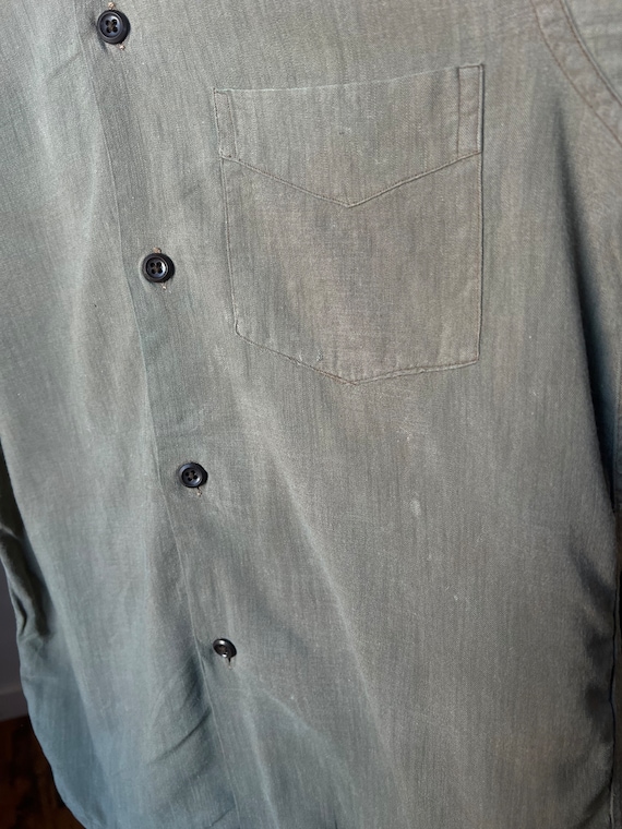 Small, 1940s Single Pocket Work Shirt, Vintage Wo… - image 3