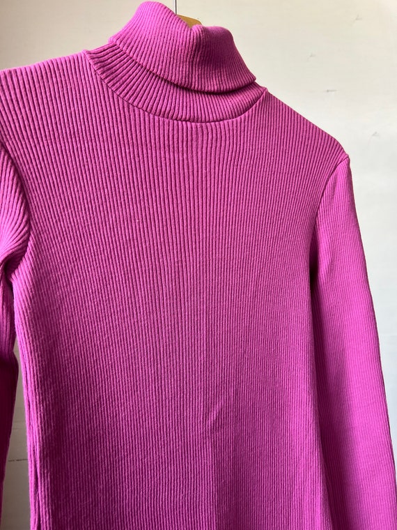 Sm M, 1970s Ribbed Pink Maxi Dress, Hubba Hubba B… - image 2