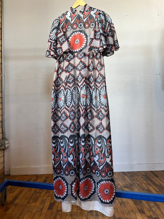 Small, 1970s Full Length Floral Print Maxi Dress,… - image 2